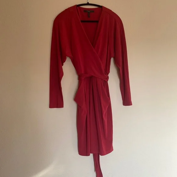petite red wrap dress Coast Women's Petite Frill Sleeve V Neck Midi Dress in Red | Size: 4